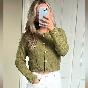 Green cardigan